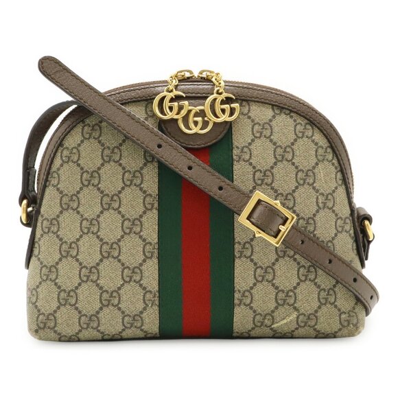 GUCCI Brown Leather Pochette Shoulder Bag